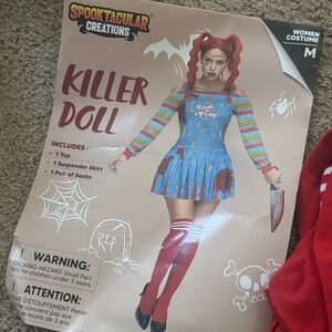 Woman’s creepy doll costume